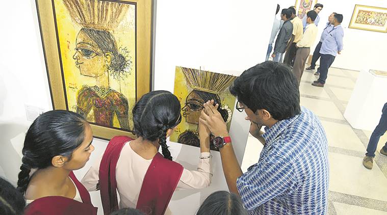 art exhibition, exhibition in chandigarh, chandigarh, visually impaired students, 