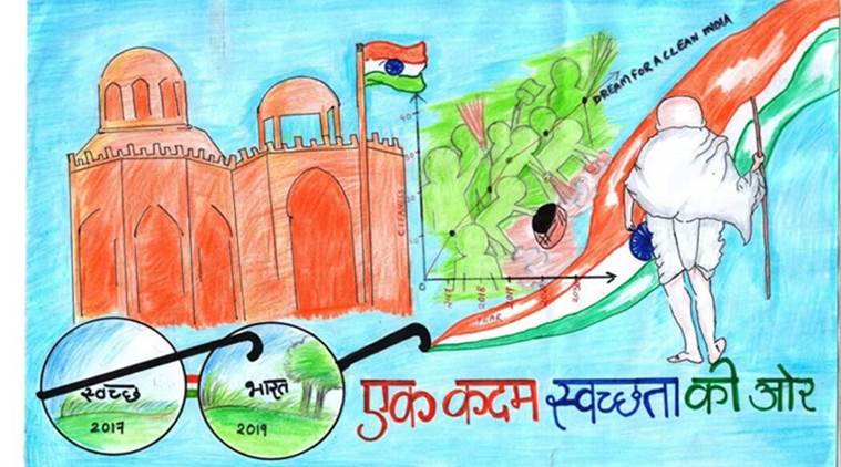 Clean India green India poster drawing | Swachh Bharat abhiyan poster  drawing easy | Poster drawing, India poster, Easy drawings