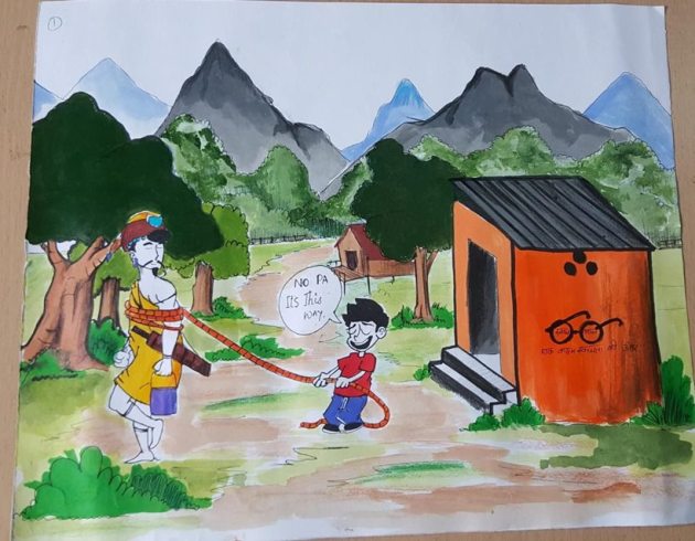 Swachh Bharat, Swachh Bharat painting contest, Swachh Bharat anniversary, Swachh Sankalp Swachh Siddhi painting competition, cleanliness campaign, east kameng, Chhattisgarh Kanker district, indian express