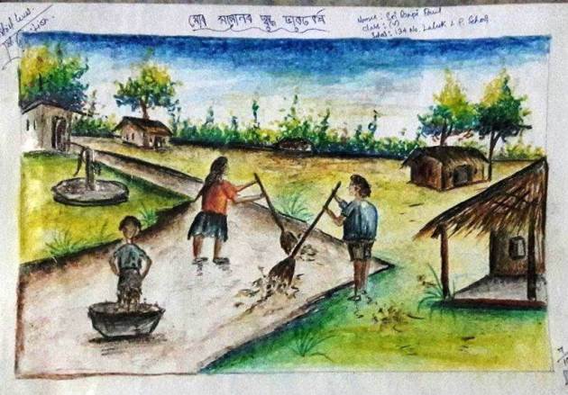 Swachh Bharat, Swachh Bharat painting contest, Swachh Bharat anniversary, Swachh Sankalp Swachh Siddhi painting competition, cleanliness campaign, east kameng, Chhattisgarh Kanker district, indian express