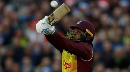 chris gayle, gayle, Liam Plunkett, plunkett, england vs west indies, west indies tour of england 2017, cricket, sports news, indian express