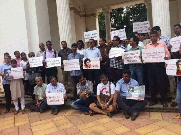 gauri lankesh, gauri lankesh murder, gauri lankesh shot, gauri lankesh killed, journalist killed, gauri lankesh protests, gauri lankesh death, gauri lankesh patrike, journalist murder, latest news, indian express