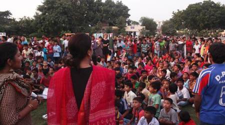 art, gurgaon art festival, art work in delhi ncr, kanhai village, udaan ngo, art for children, indian express news