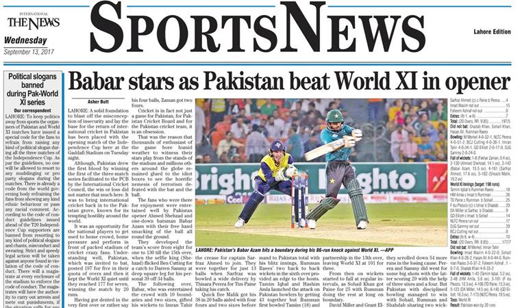 Pakistani media hails return of international cricket ...