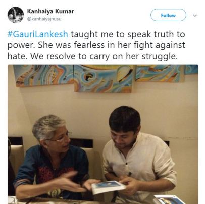 gauri lankesh, gauri lankesh murder, journalist killed, bengaluru journalist killed, gauri lankesh killed, gauri lankesh news, kanhaiya kumar, jignesh mevani, indian express news
