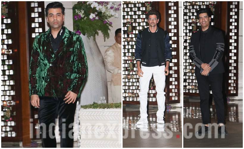 Karan Johar, Hrithik Roshan and Manish Malhotra, Ambani’s dinner party, Ambani’s dinner party photos