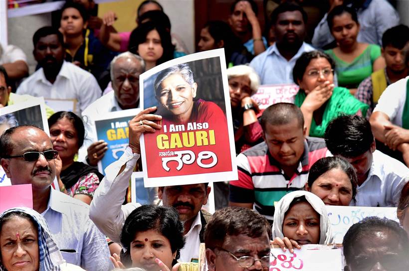 gauri lankesh, gauri lankesh murder, gauri lankesh shot, gauri lankesh killed, journalist killed, gauri lankesh protests, gauri lankesh death, gauri lankesh patrike, journalist murder, latest news, indian express