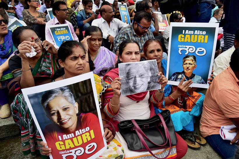 gauri lankesh, gauri lankesh murder, gauri lankesh shot, gauri lankesh killed, journalist killed, gauri lankesh protests, gauri lankesh death, gauri lankesh patrike, journalist murder, latest news, indian express