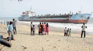 dredger vessel, Tamil Nadu, Vessel drags off coast, vessle accident, ships, India News, City News, Indian Express