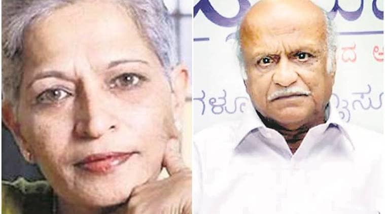 Gauri Lankesh, M M Kalburgi, Lankesh Kalburgi, Lankesh Kalburgi murder, Lankesh Kalburgi murder similarities, gauri lankesh shot, kalburgi shot, indian express, kalburgi lankesh gun, india news