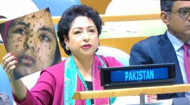pakistan, sushma swaraj, united nations, pakistan un speech, Maleeha Lodhi, Maleeha Lodhi mistake, gaza photo at united nations, kashmir, pellet guns, pakistan news