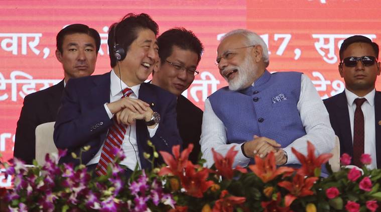 Narendra modi, shinzo abe, shinzo abe india visit, Bullet Train, Bullet train launch, bullet train india, india japan ties, india japan bilateral relations, india japan defence ties, japan, india, latest news, indian express