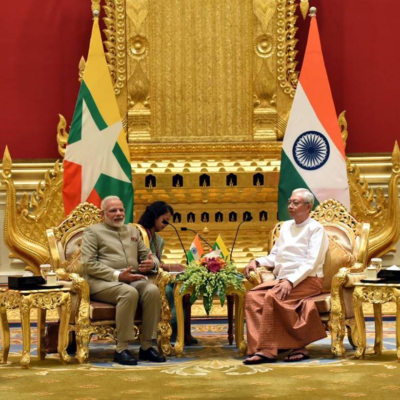 Narendra modi, PM Modi in myanmar, modi aung photos, modi myanmar photos, modi myanmar visit, Aung San Suu Kyi, Myanmar’s State Counsellor, indian express, latest photos