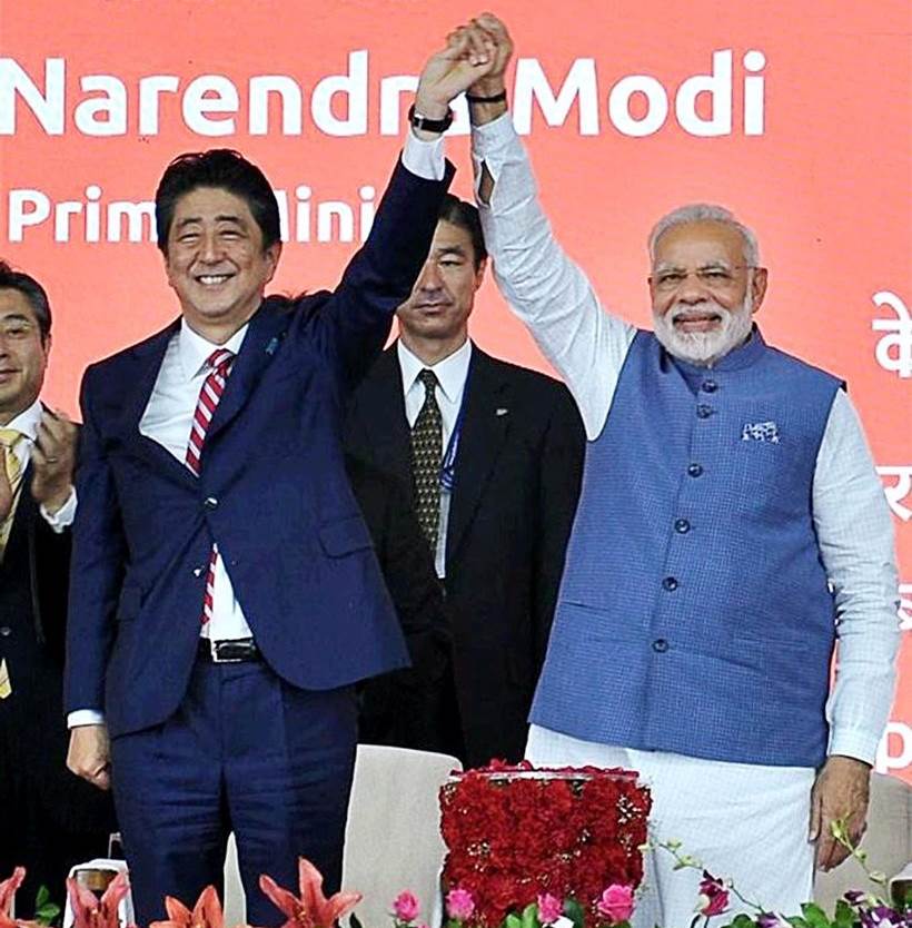 pm modi, shinzo abe, japan pm, abe in gujarat, shinzo abe pics, modi pics, shinzo abe photos, shinzo abe images, japanese prime minister, japan pm gujarat visit, modi pics, bullet train photos, indian express