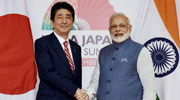 Shinzo Abe, Narendra Modi, India, Japan, Bullet Train, Bullet train launch, bullet train india, India-japan bilateral relations, Pakistan, Terrorism, Pathankot attack, 26/11 attack, japan, india, modi speech, india news, bullet train launch news, latest news, live updates modi gujarat shinzo abe