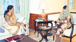 nirmala sitharaman, jammu and kashmir, nirmala sitharaman in j&k, nirmala sitharaman kashmir visit, sitharaman siachen, sitharaman j&k visit, Gen Bipin Rawat, Indian army, Kshmir unrest, Kashmir infiltration, border infilration, LoC, Pakistan border, Mehbooba Mufti, Indian express