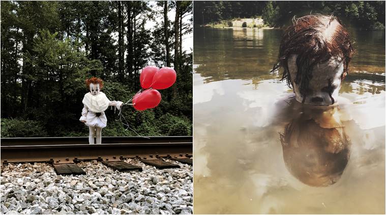 it film it horror film, pennywise, boy dressed as pennywise viral photos, boy dressed as it clown, toddler dressed as it clown, viral photos, viral news, indian express