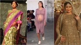 new york fashion week pregnant model, eight months old pregnant model, nyfw pregnant model walks ramp, pregnant kareena walks ramp, pregnant celebrities who have walked the ramp, indian express, indian express news