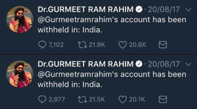 ram rahim, ram rahim twitter, gurmeet ram rahim singh twitter account, ram rahim twitter handle, dera sacha sauda twitter account, gurmeet ram rahim twitter account withheld, how to see withheld tweets, dera sacha sauda, dss twitter, indian express
