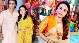 Alia Bhatt, Rani Mukerji Durga Puja, Durga Puja 2017, Durga Puja festival, durga puja celebation, celebs celebrating durga puja, Indian express, Indian express news