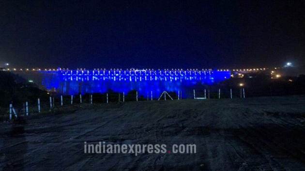 sarovar dam pictures, narmada dam pics, pm modi narmada dam inauguration, sardar sarovar narmada dam images, worlds second largest dam, sarovar dam photos, gujarat dam inauguration pics, pm modi narmada dam pics, indian express