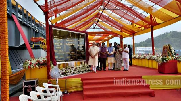 sarovar dam pictures, narmada dam pics, pm modi narmada dam inauguration, sardar sarovar narmada dam images, worlds second largest dam, sarovar dam photos, gujarat dam inauguration pics, pm modi narmada dam pics, indian express