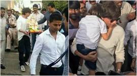 shah rukh khan, shah rukh khan ganpati visarjan, shah rukh ganesh chaturthi, shah rukh abram ganesh visarjan, shah rukh abram photos