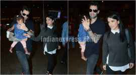 sunny leone, sunny leone daughter, sunny leone nisha photos, sunny leone husband, nisha kaur weber, daniel weber, sunny leone airport look