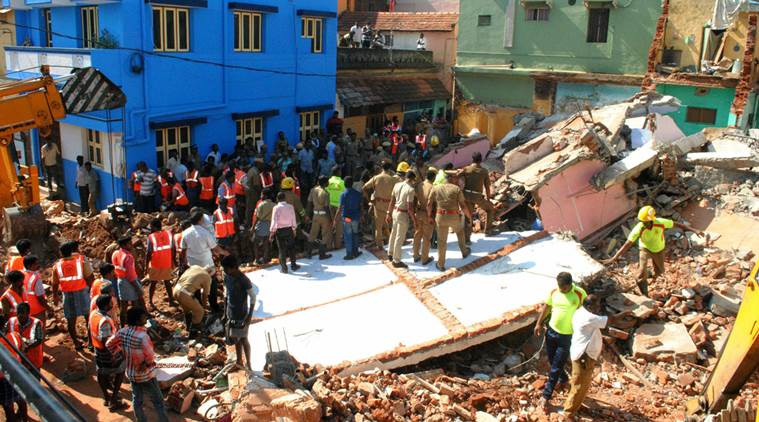tamil nadu building collapse, tn building collapse, Tiruchirappalli, trichy building collapse, building collapse death toll, trichy news, tamil nadu news, india news, indian express