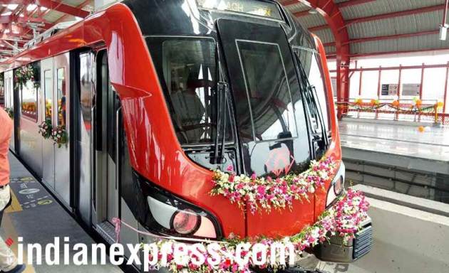 lucknow metro, lucknow metro inauguration, lucknow metro photos, lucknow metro train, lucknow metro route, lucknow metro station, yogi adityanath, rajnath singh, ram naik,