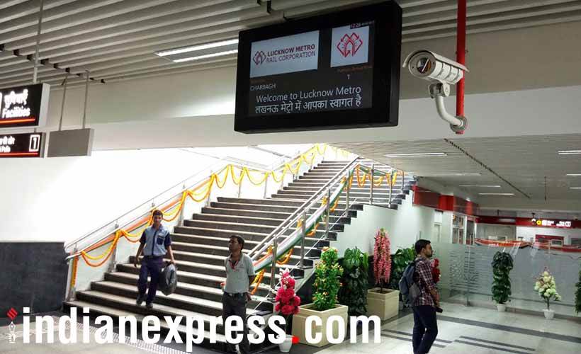 lucknow metro, lucknow metro inauguration, lucknow metro photos, lucknow metro train, lucknow metro route, lucknow metro station, yogi adityanath, rajnath singh, ram naik,