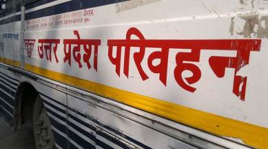 UPSRTC< UP Roadways, BJP buses, Government buses, public transport, saffron buses, Yogi Adityanath government, UP News, India News, Indian Express