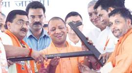 pilgrim home, pilgrim transit home, Kailash Mansarovar Bhawan, Kailash Mansarovar Bhawan foundation stone, Yogi adityanath, delhi news, indian express news