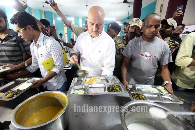 Anupam Kher, anupam kher at ftii, new ftii chairman, ftii pune, anupan kher ftii photos, FTII kher pics, FTII chief Anupam Kher images, FTII controversy, FTII campus, indian express