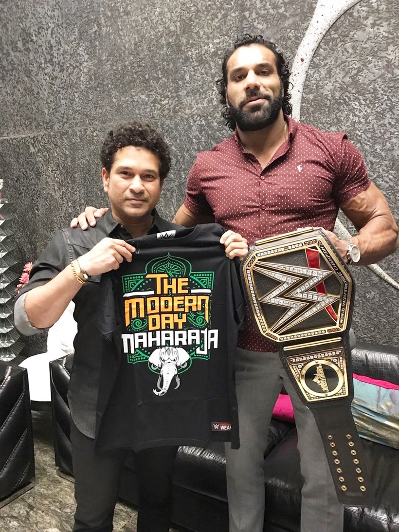 jinder mahal, sachin tendulkar, arjun tendulkar, wwe live event, Roman Reigns, Seth Rollins, Dean Ambrose, Braun Strowman, Alexa Bliss, Sasha Banks, indian express