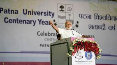 Narendra Modi, Modi, Nitish KUmar, BJP, Modi Patna visit, Patna University, Central University, Nitish KUmar Modi, NItish kumar narendra modi, modi mokama visit, Modi in Bihar, Narendra Modi BJP, JDU, Development of Bihar, BIhar IAS, IIMs, India News, Bihar News, Patna News, Indian Express