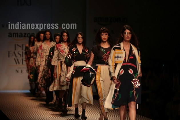 amazon india fashion week, amazon india fashion week 2017, amazon india fashion week 2017 dates, aifw 2017 day 2, amazon india fashion week dates, amazon india fashion week 2017 theme, aifw, aifw 2017, aifw nargis fakhri, aifw 2017 nargis fakhri, indian express, indian express news
