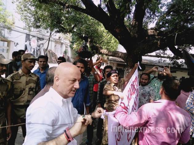 Anupam Kher, anupam kher at ftii, new ftii chairman, ftii pune, anupan kher ftii photos, FTII kher pics, FTII chief Anupam Kher images, FTII controversy, FTII campus, indian express