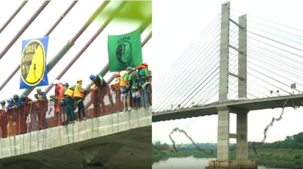 rope jumping, 245 Brazilian, 245 people, jumping from 30-metre bridge, Brazil, Hortolandia, Guinness World Records, world record, indian express, indian express news