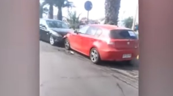 wife rams car of cheating husband, jealous wife rams car of cheating husband, cheating husband video, viral video, social media viral, Indian express, Indian express news