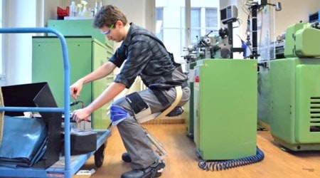 chairless chair, what is chairless chair, chairless chair for workers, how to use chairless chair, Indian express, Indian express news