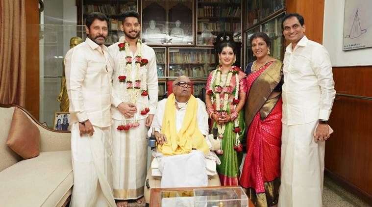 Vikram’s daughter Akshita marries M. Karunanidhi’s great grandson Manu