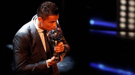 Cristiano Ronaldo, FIFA Best player award, Buffon, Zinedine Zidane, FIFA World XI, FIFA Awards photos, Ronaldo FIFA best player 2017, Football news, indian Express