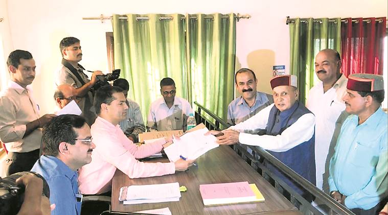 himachal pradesh polls, himachal polls, bjp, prem kumar dhumal, prem kumar dhumal nomination, bjp, sujanpur, Sujanpur Vidhan Sabha constituency, hamirpur