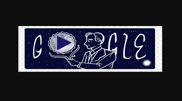 Google doodle, Subrahmanyan Chandrasekhar, Nobel winner Subrahmanyan Chandrasekhar, white stars, indian astrophysicist, google dedication, Indian Express