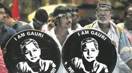 gauri lankesh murder, gauri lankesh murder protest, gauri lankesh death, karnataka, delhi protest, delhi news, india news, indian express news
