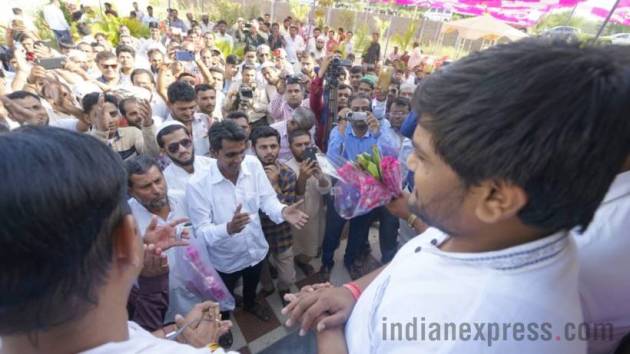 Hardik Patel, Hardik Patel Muslim leaders, Hardik Patel in Godhra, Gujarat Assembly Elections, Gujarat Elections, Patidar leader Hardik Patel, Hardik Patel Photos, Hardik Patel Godhra Photos, Gujarat News, Indian Express news