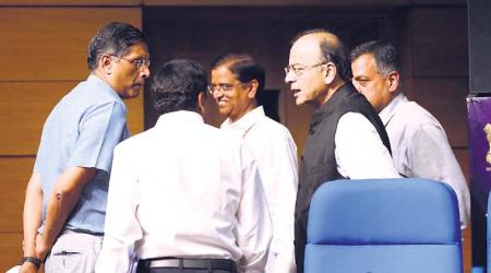 arun jaitley, arun jaitley press conference, capitalisation plan, indian economy, subhash chandra garg, rajiv kumar, india gdp, indian growth, india news, indian express