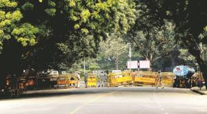 At Jantar Mantar on Monday, after protesters were evicted following the National Green Tribunal’s order to stop protests at the site, citing noise pollution. Praveen Khanna
