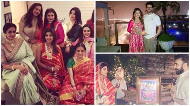 Karva Chauth, bollywood Karva Chauth, Karva Chauth bollywood, Karwa Chauth, Karvachauth, Sridevi, Raveena Tandon, Shilpa Shetty, Divyanka Tripathi, Vivek Dahiya, Kishwer Merchant